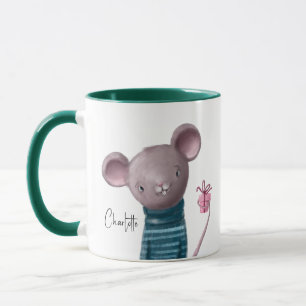 Cute Mouse With Gift Personalized Name Mug