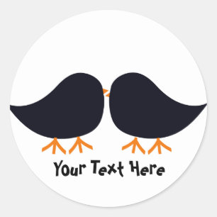 Cute Moustache Bird Stickers