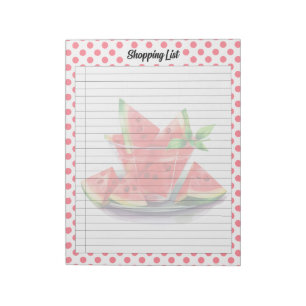 Cute Mouth Watering Watermelon Shopping List Notepad