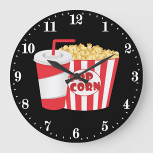 Cute movie home theater room decor large clock
