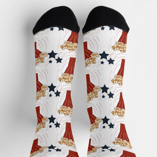 Cute Movie Night Popcorn Party  Socks (Top)
