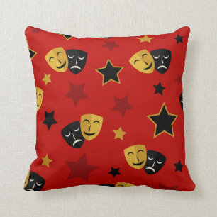 Cute movie theatre home decor mask pattern pillow