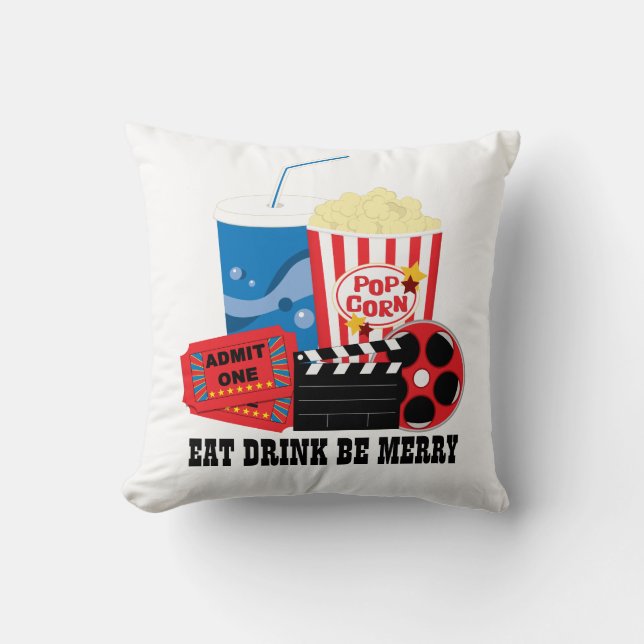 Cute movie Theatre room decor pillow (Front)