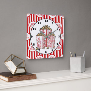 Cute Movie theatre room popcorn clock