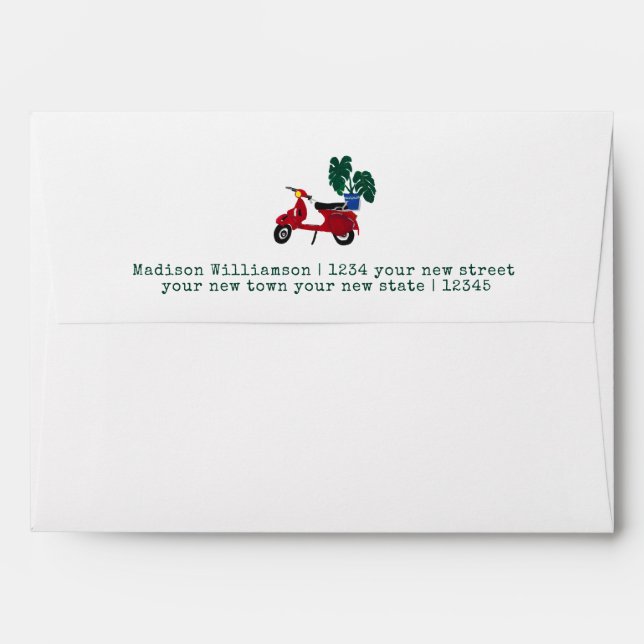Cute Moving Announcement | Return Address Envelope (Back (Top Flap))