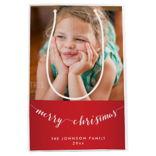 Cute Moyen Personnalisé Joyeux Sacs Cadeaux de Noë