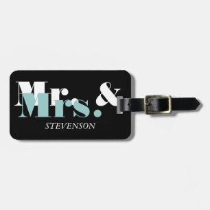 Cute Mr and Mrs travel luggage tag for newly weds