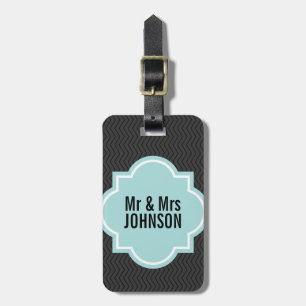 Cute Mr and Mrs travel luggage tag for newlyweds