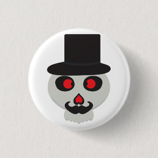 cute mr skull cartoon 1 inch round button