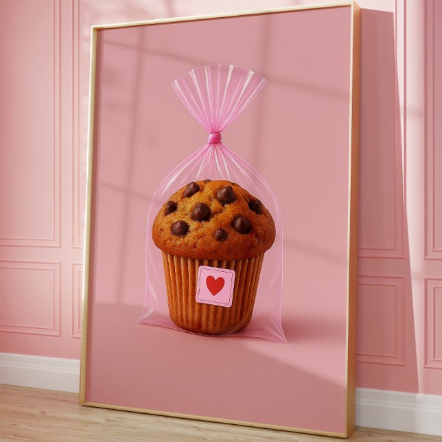 Cute Muffin Art Print, Cozy Kitchen Bakery Wall  Poster (Muffins)