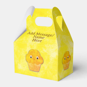 Cute Muffin Drawing Custom Name Favor Box