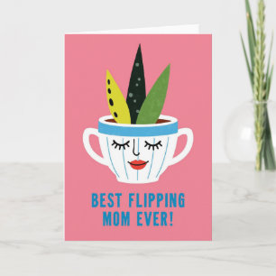 Cute Mug Of Plants Hello Card