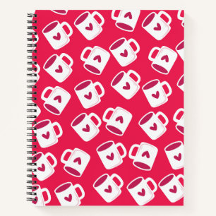 Cute mug seamless pattern notebook