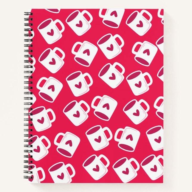 Cute mug seamless pattern notebook (Front)