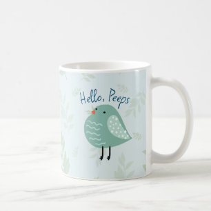 Cute Mug  with Bird "Hello Peeps"