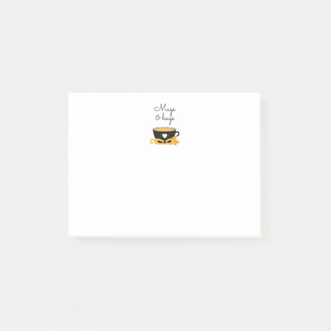 Cute Mugs & Hugs Cat   Post-it Notes (Front)