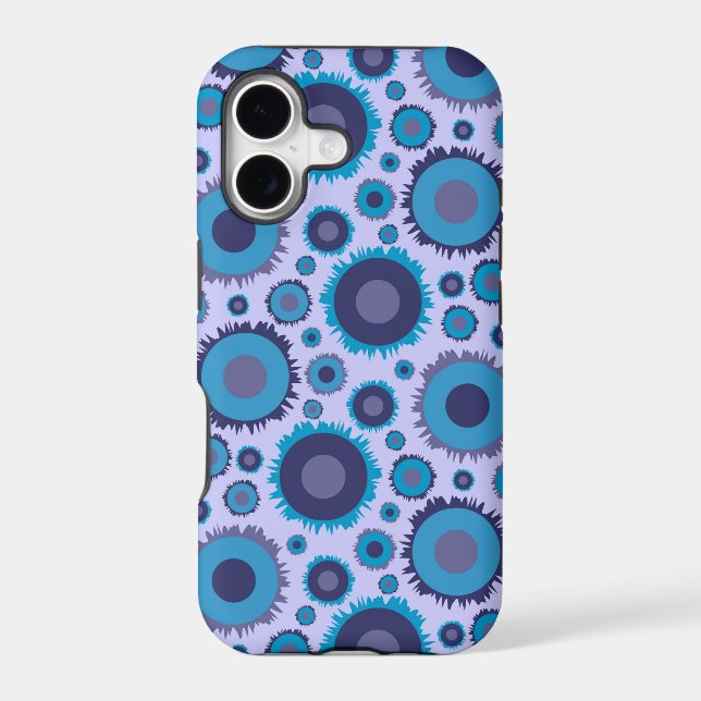 Cute multi blue colours suns patterns (Back)