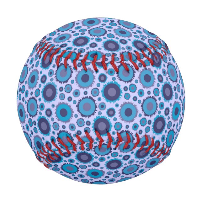 Cute multi blue colours suns patterns baseball (Front)