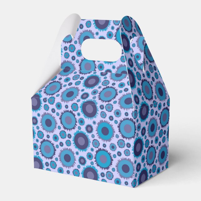 Cute multi blue colours suns patterns favor box (Front Side)