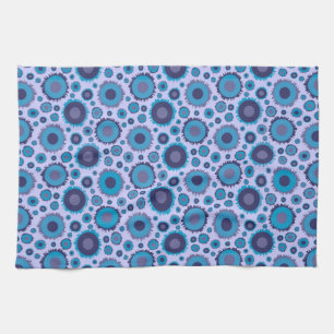 Cute multi blue colours suns patterns kitchen towel