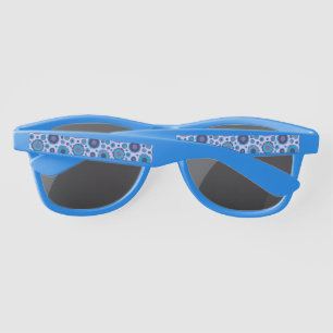 Cute multi blue colours suns patterns sunglasses