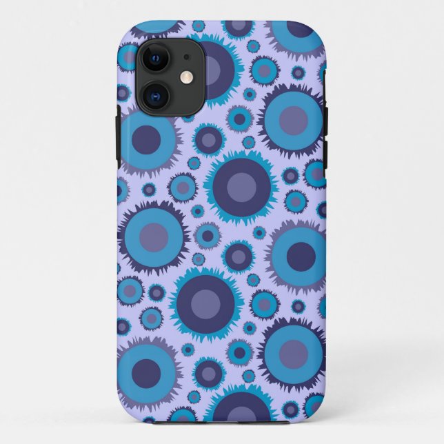 Cute multi blue colours suns patterns tile Case-Mate iPhone case (Back)