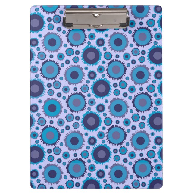 Cute multi blue colours suns patterns tile clipboard (Front)