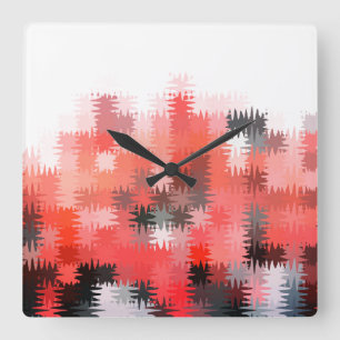 CUTE Multi-Colour Pattern Square Wall Clock