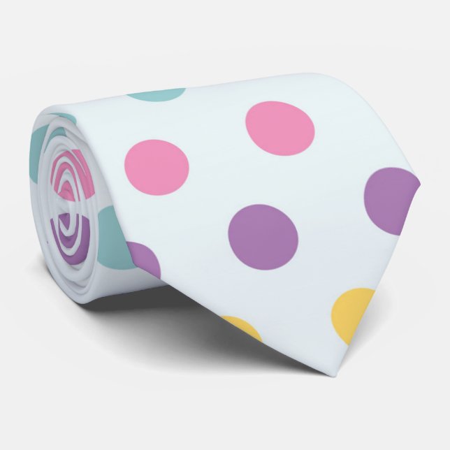 Cute multi colour polka dot tie (Rolled)