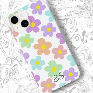 Cute multi coloured retro daisies girly floral Case-Mate iPhone 14 case