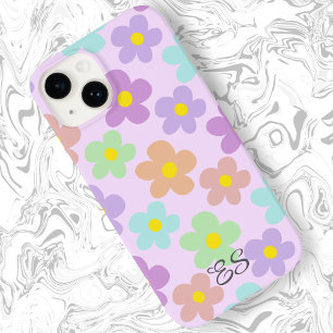 Cute multi coloured retro daisies girly floral iPhone 14 case