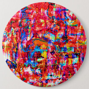 Cute multi colours abstract waves painting 6 inch round button
