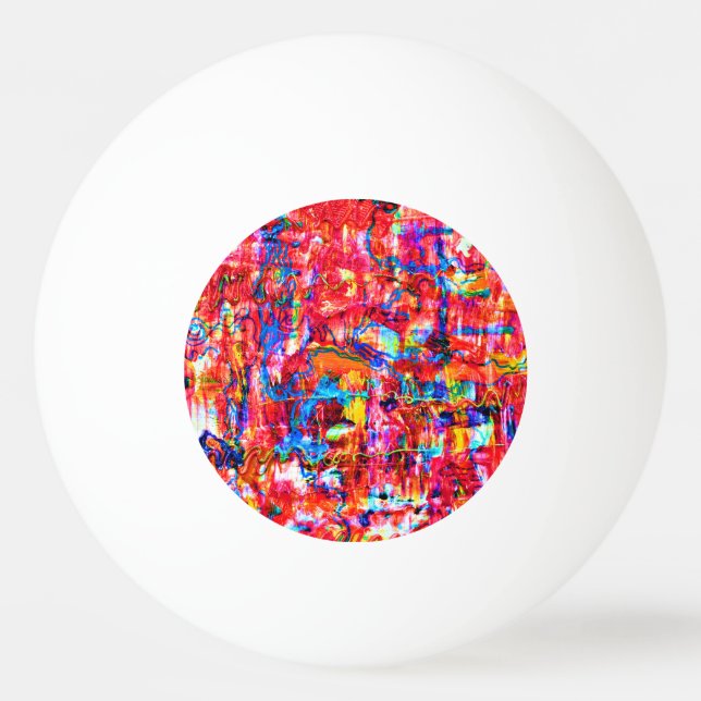 Cute multi colours abstract waves painting ping pong ball (Back)