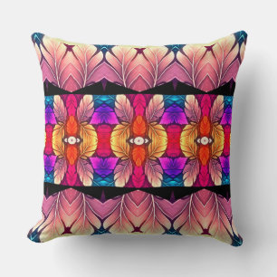 Cute multicolor all over fabric print pattern throw pillow