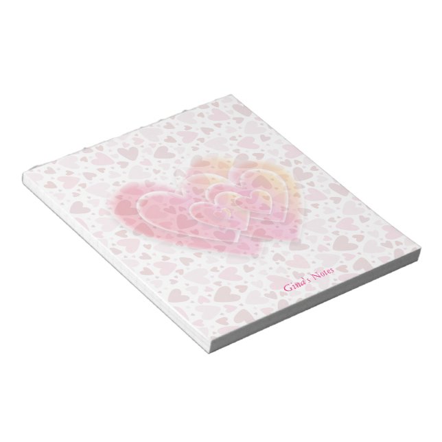  Cute Multicolor Hearts  Notepad (Angled)