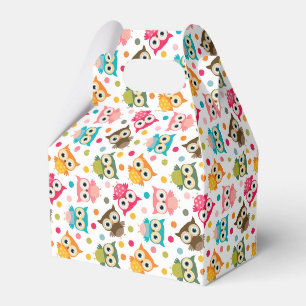 Cute multicolor owl pattern favor box