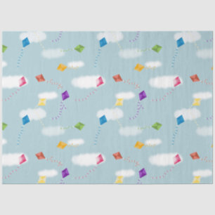 Cute Multicolored Flying Kites Kids Pattern Tissue Paper