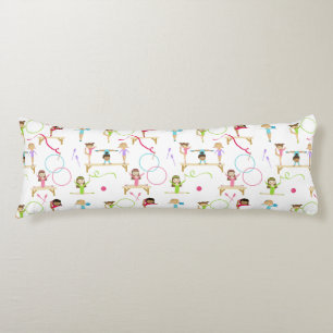 Cute Multicolored Gymnastics Kids Pattern Body Pillow