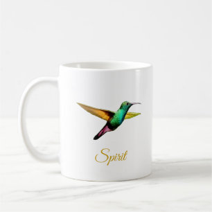 Cute multicolored hummingbird & calligraphy coffee mug