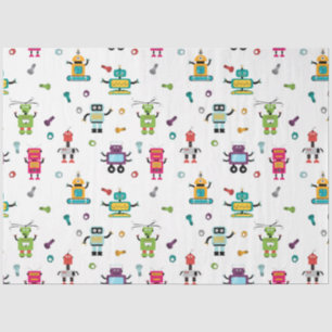 Cute Multicolored Robots Kids Robot Pattern Tissue Paper