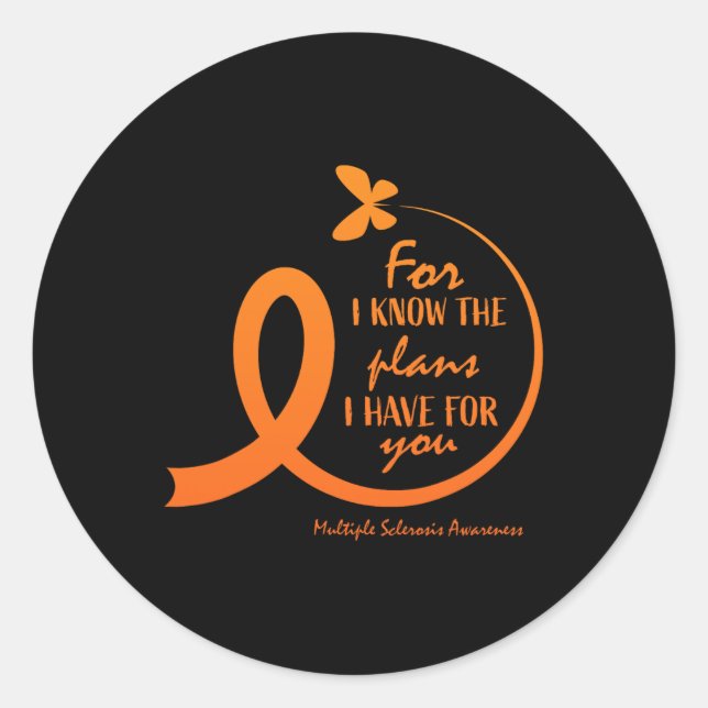 Cute Multiple Sclerosis Awareness Gift Christian B Classic Round Sticker (Front)