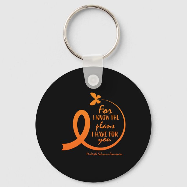 Cute Multiple Sclerosis Awareness Gift Christian B Keychain (Front)