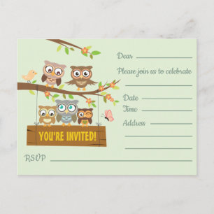 Cute, multipurpose fill in invite design postcard