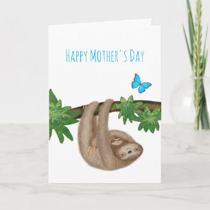 Cute mum & baby sloth Mother's Day card