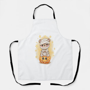 Cute Mummy Bear Halloween Apron