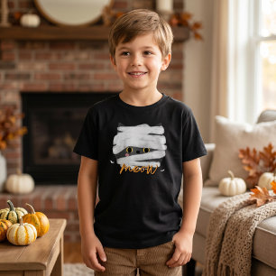 Cute Mummy Cat Meow Kids Halloween T-Shirt