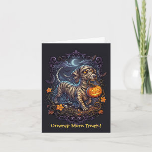 Cute Mummy Dachshund Halloween Unwrap More Treats! Card