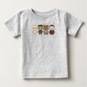 Cute mummy, Frankenstein, Dracula, werewolf Baby T-Shirt