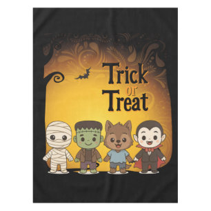 Cute mummy, Frankenstein, Dracula, werewolf    Tablecloth