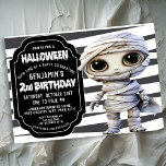 Cute Mummy Halloween Boy's 2nd Birthday Invitation<br><div class="desc">Cute Mummy Halloween Boy's 2nd Birthday Invitation. Easy To Change The Sample Text To Your Own By Clicking Personalize.  Click Customize Further To Change The Text Type,  Text Colour,  Text Size Or To Add/Delete/Change The Text Or Design Elements.</div>